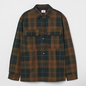 H&M Men’s Plaid Jacket in Green and Brown (XS)